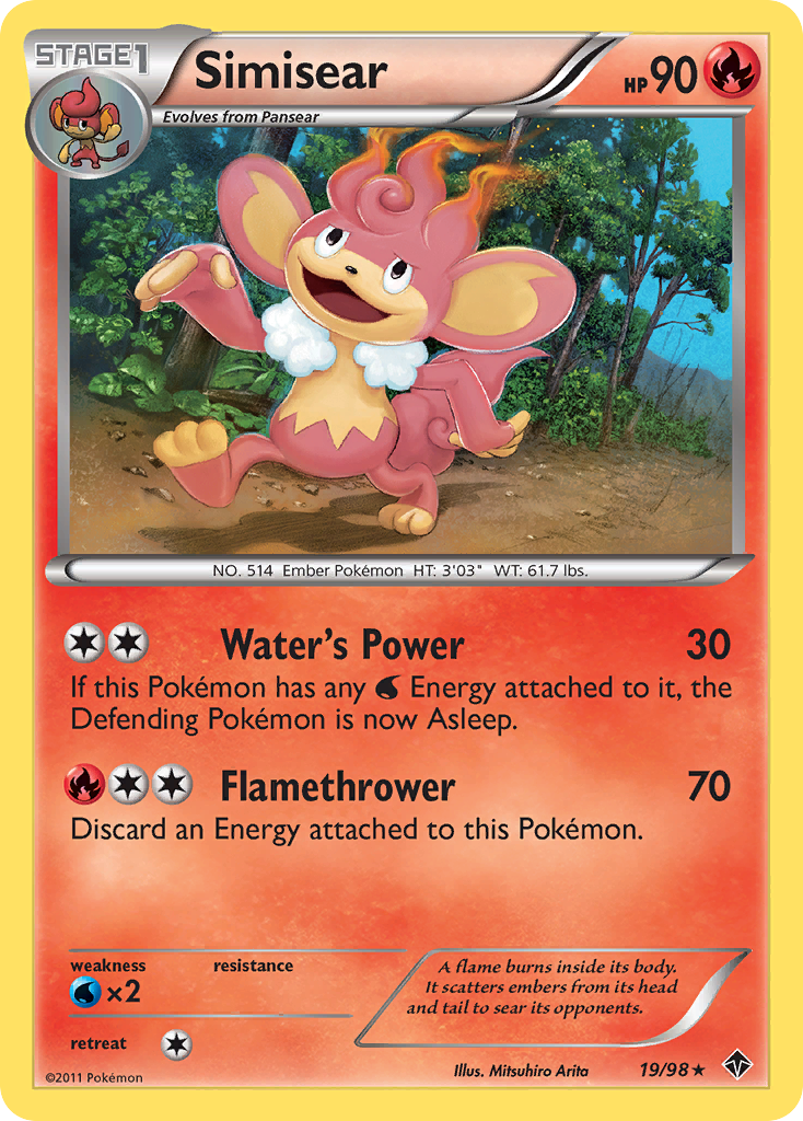 Simisear (19/98) - Emerging Powers Pokémon Card