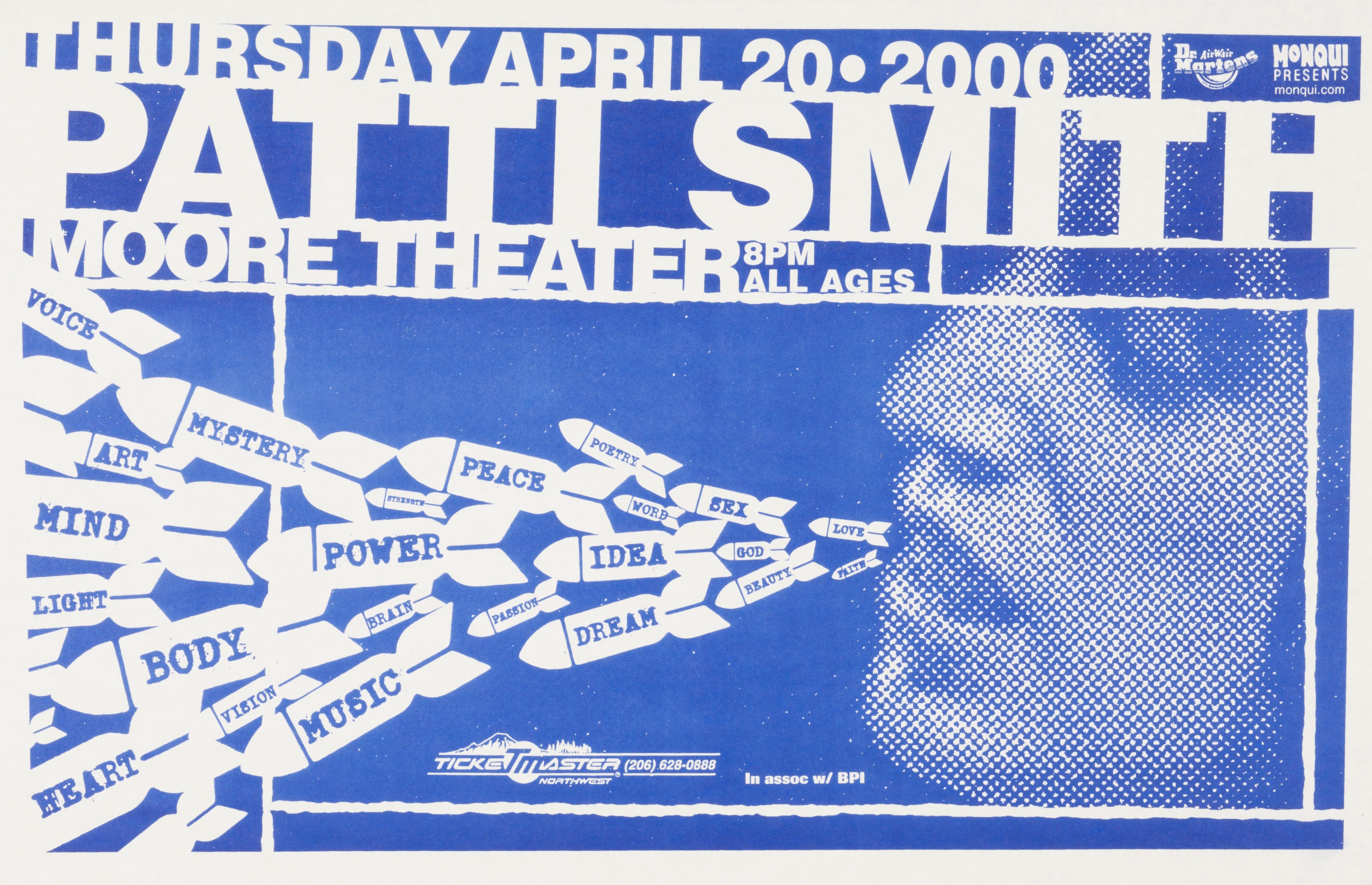 MXP-157.3 Patti Smith 2000 Moore Theater Concert Poster