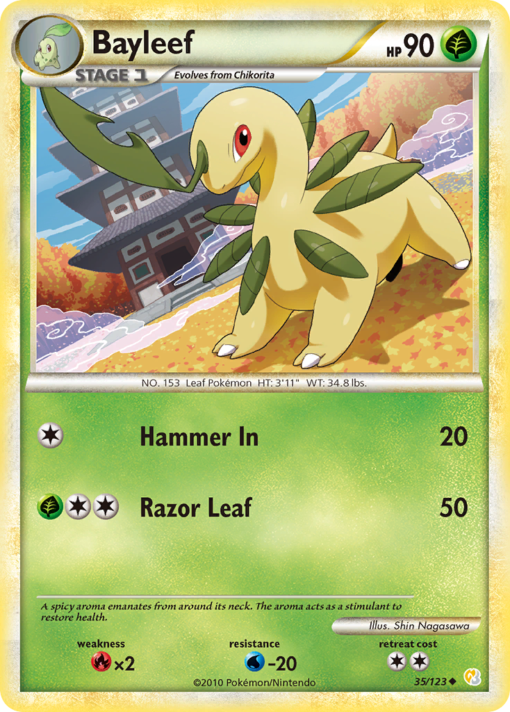 Bayleef (35/123) - HeartGold & SoulSilver Pokémon Card