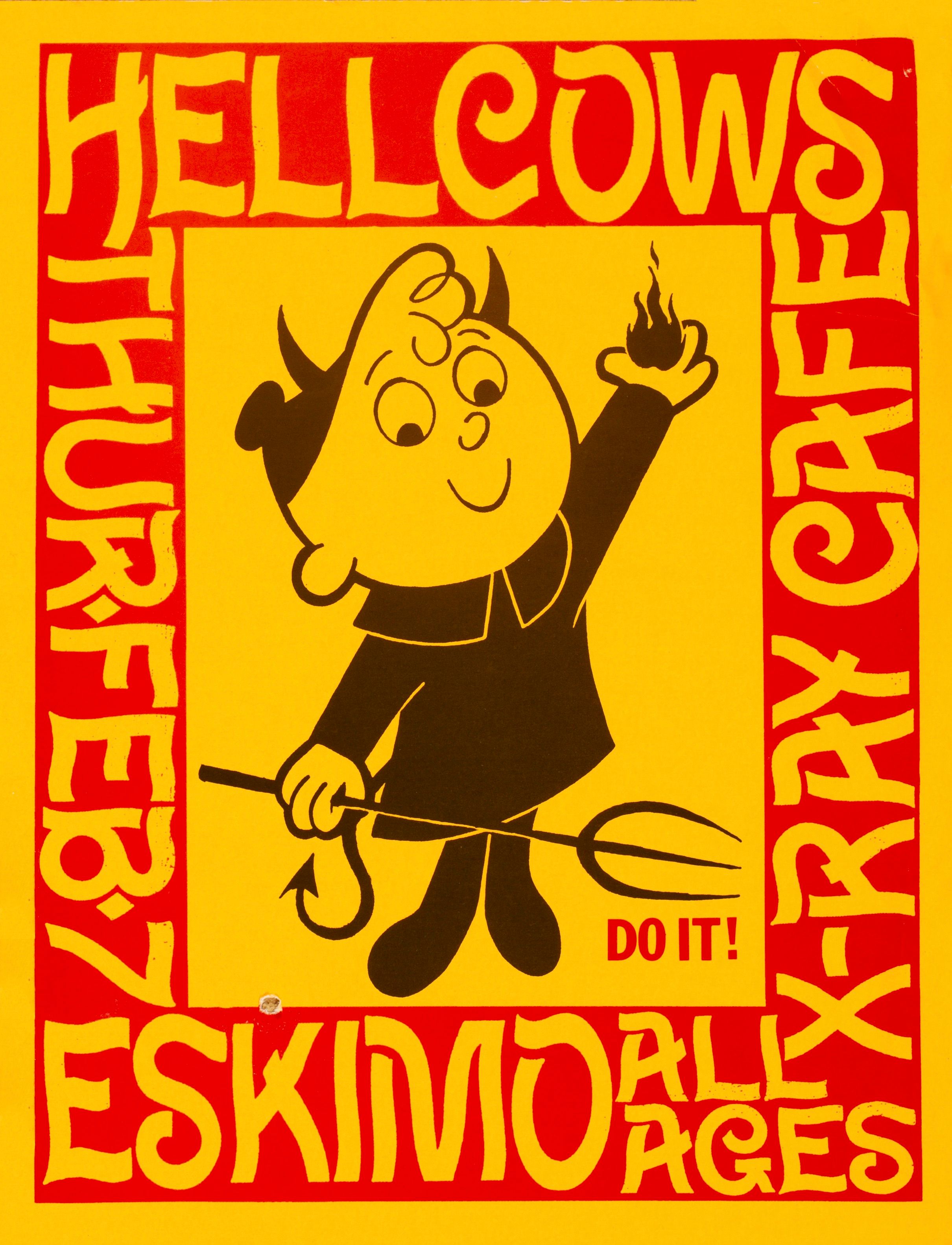 MXP-162.1 Hellcows 1990 Xray Cafe  Feb 7 Concert Poster