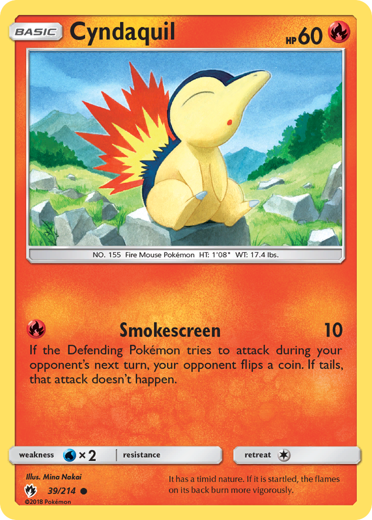 Cyndaquil (39/214) - Lost Thunder Pokémon Card