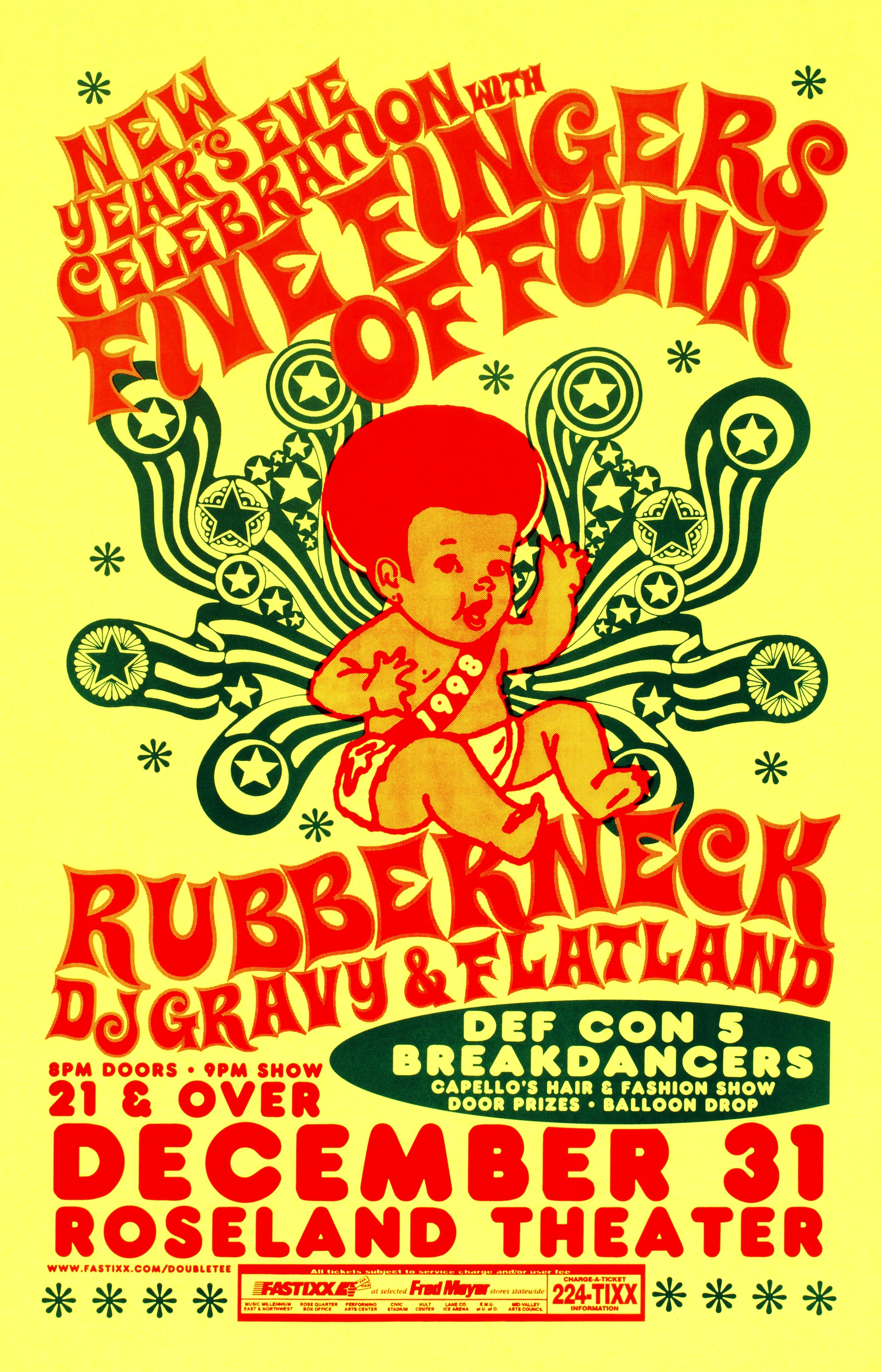 MXP-85.6 Five Fingers Of Funk Roseland 1997 Concert Poster