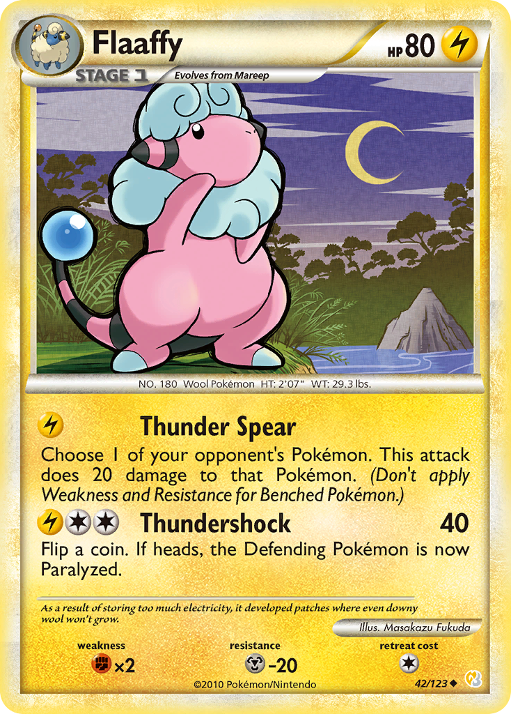 Flaaffy (42/123) - HeartGold & SoulSilver Pokémon Card