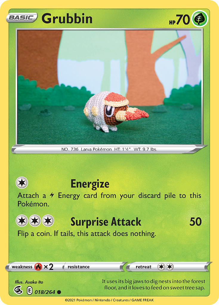 Grubbin (18/264) - Fusion Strike Pokémon Card