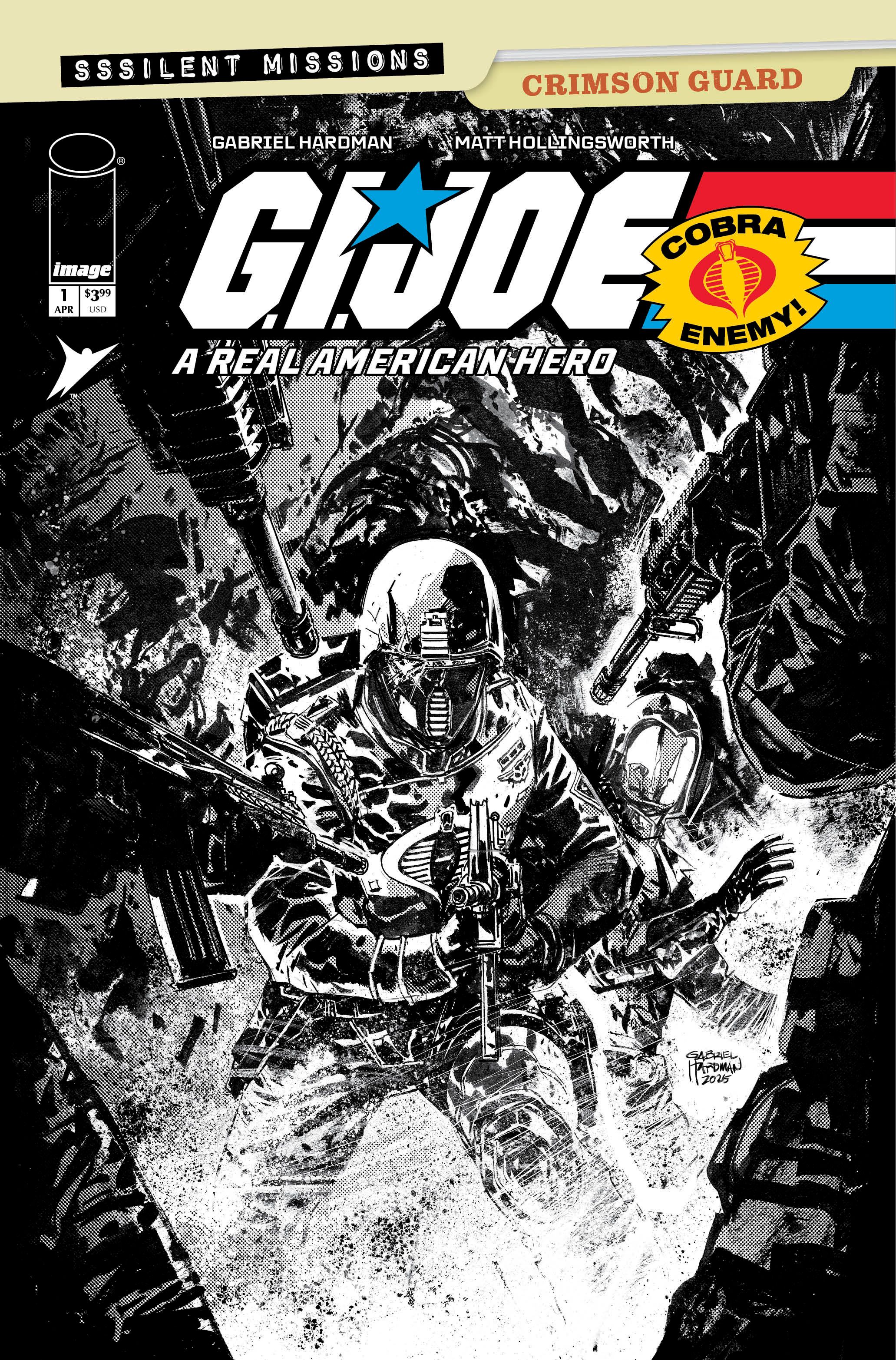G.I. Joe: A Real American Hero – Sssilent Missions: Crimson Guard #1 (Cvr C Inc 1:10 Gabriel Hardman B&W Variant) Comic