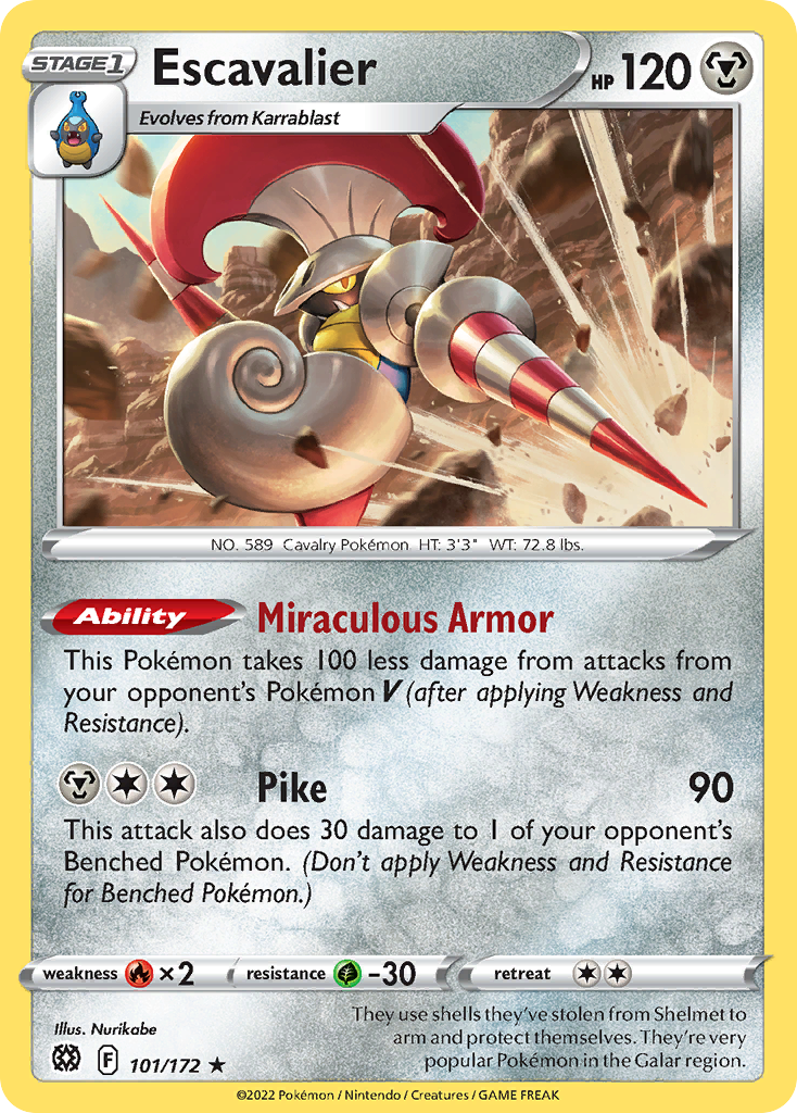 Escavalier (101/172) - Brilliant Stars Pokémon Card