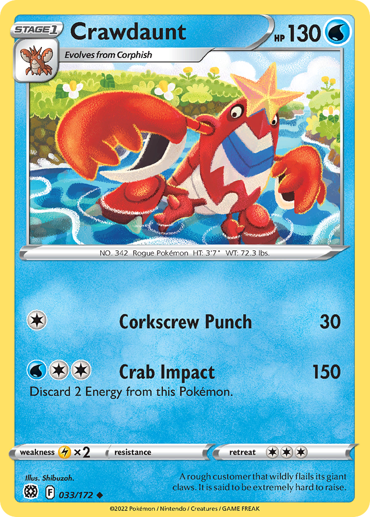 Crawdaunt (33/172) - Brilliant Stars Pokémon Card