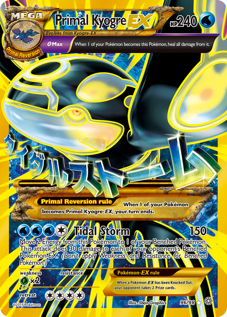 Primal Kyogre-EX MEGA (96/98) - Ancient Origins Pokémon Card