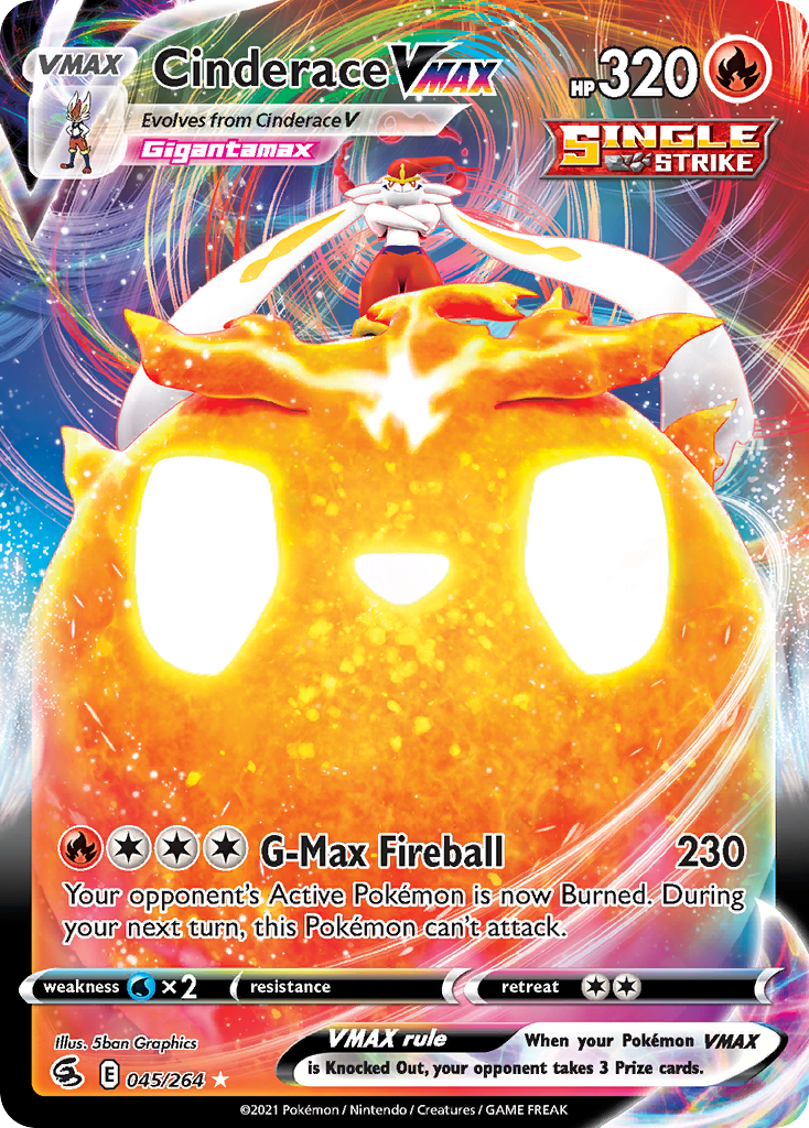 Cinderace VMAX (45/264) - Fusion Strike Pokémon Card