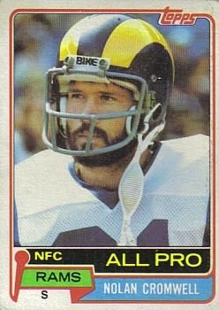 1980 Topps #423 Nolan Cromwell LA Rams NFL Football Card (RC - Rookie Card)  NM-MT