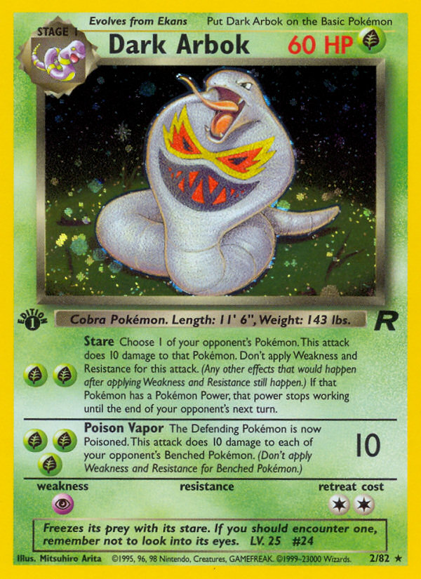 Dark Arbok (2/82) - Team Rocket (1st Edition) Pokémon Card