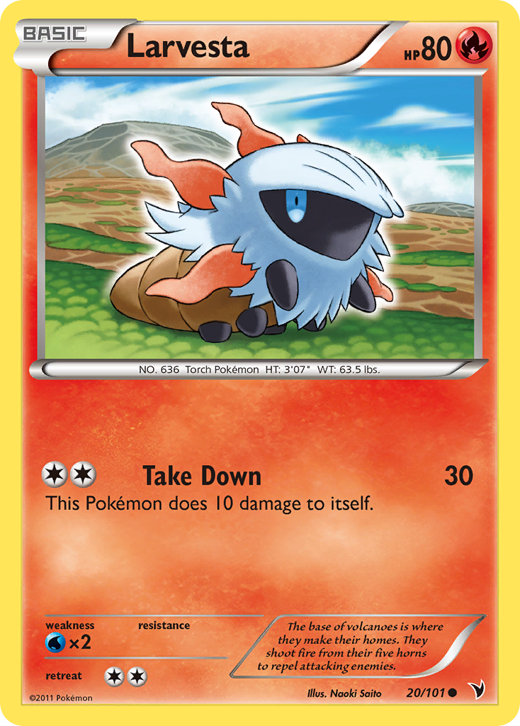 Larvesta (20/101) - Noble Victories Pokémon Card