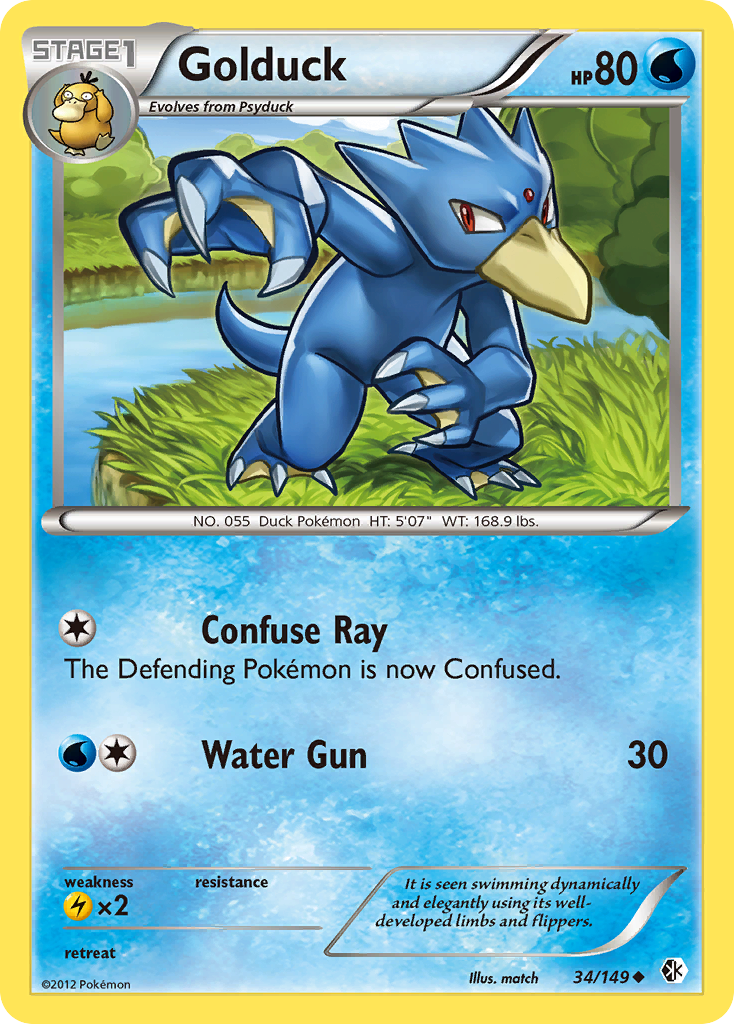 Golduck (34/149) - Boundaries Crossed Pokémon Card