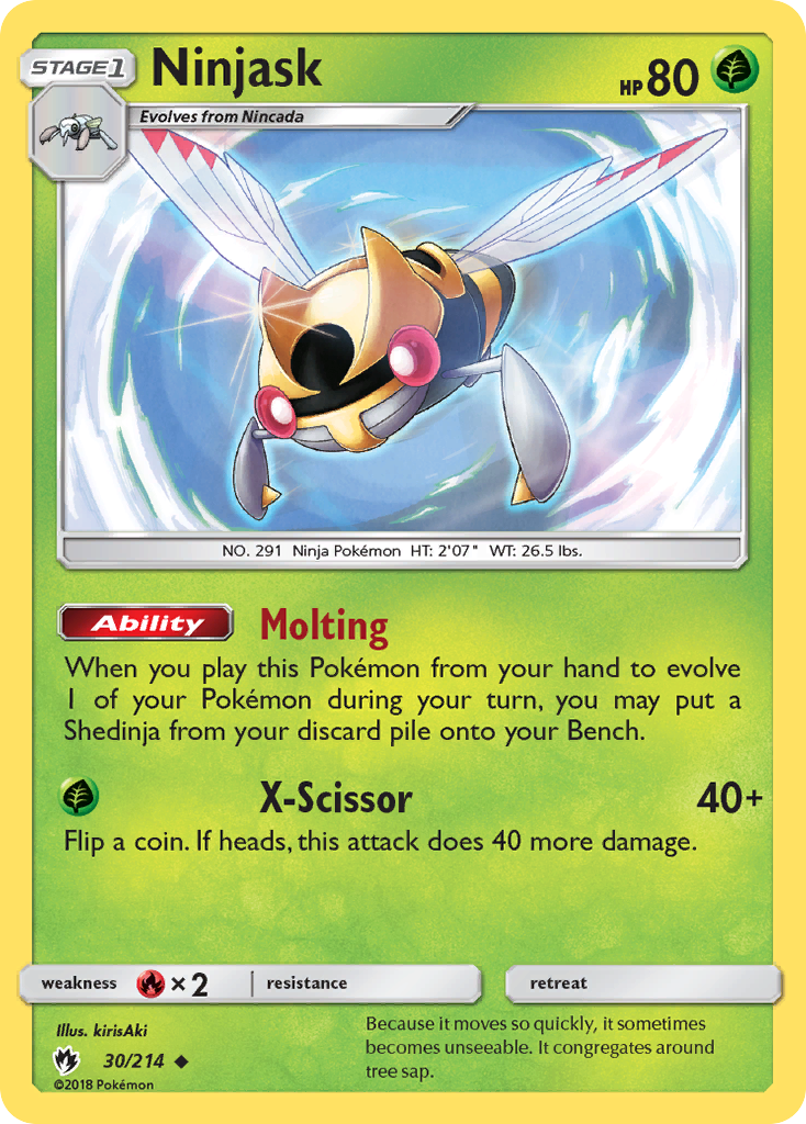 Ninjask (30/214) - Lost Thunder Pokémon Card