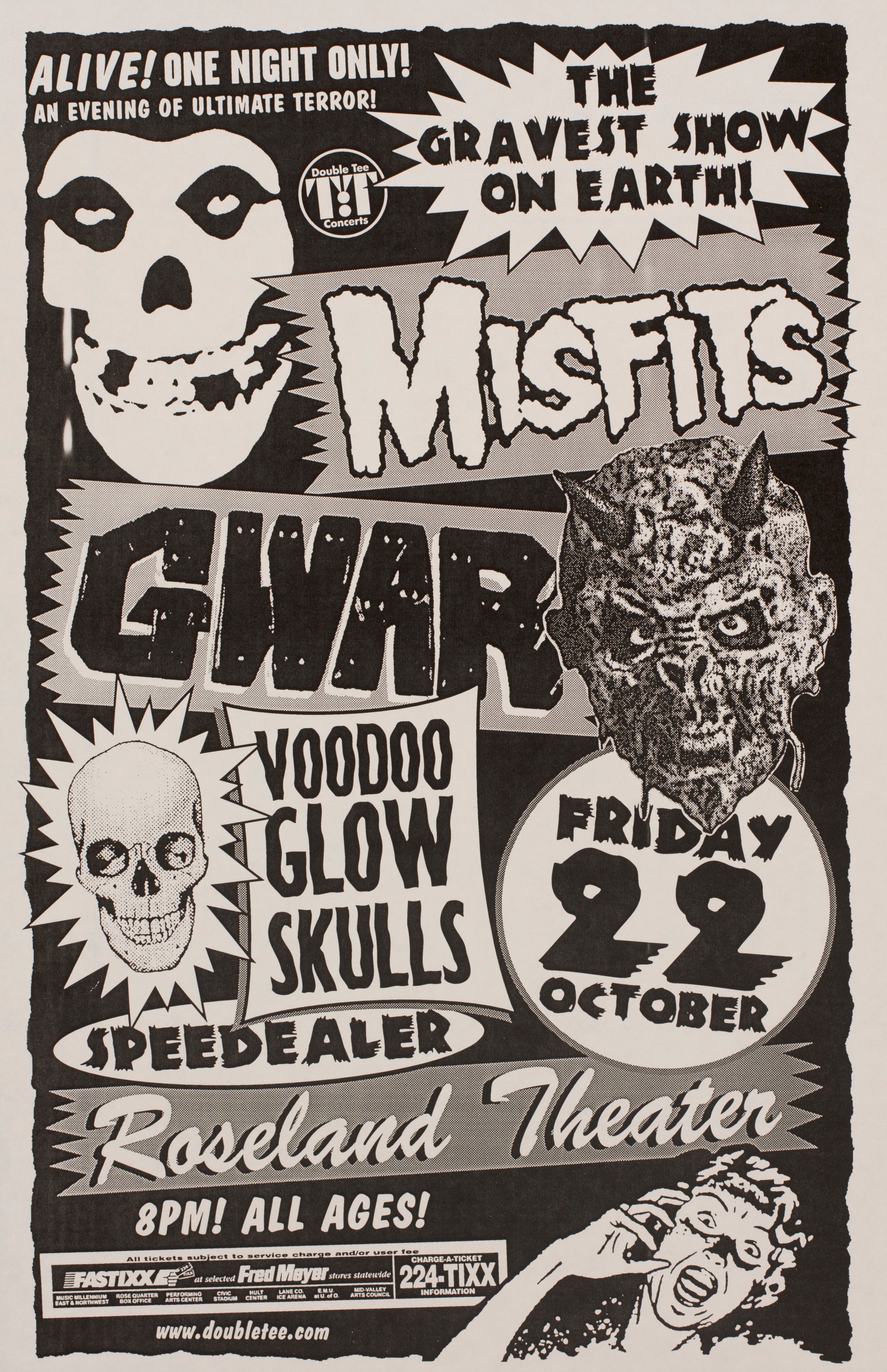 MXP-51.4 Misfits Roseland Theater 1999 Concert Poster