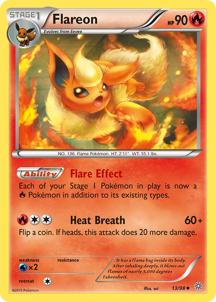 Flareon (13/98) - Ancient Origins Pokémon Card