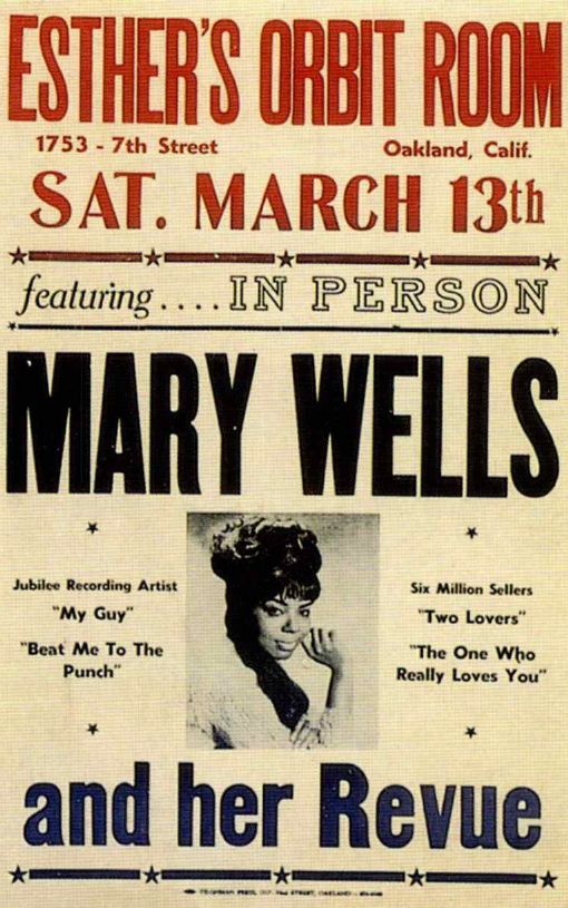 AOR-1.67 Mary Wells	Esther’s Orbit Room 1965 Concert Poster
