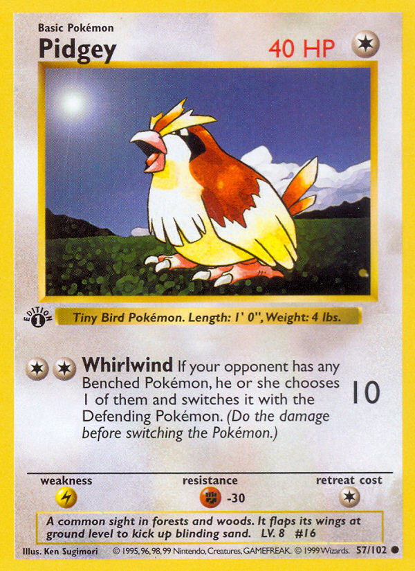 Pidgey (57/102) - Base (1st Edition) Pokémon Card