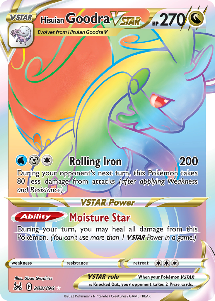 Hisuian Goodra VSTAR (202/196) - Lost Origin Pokémon Card