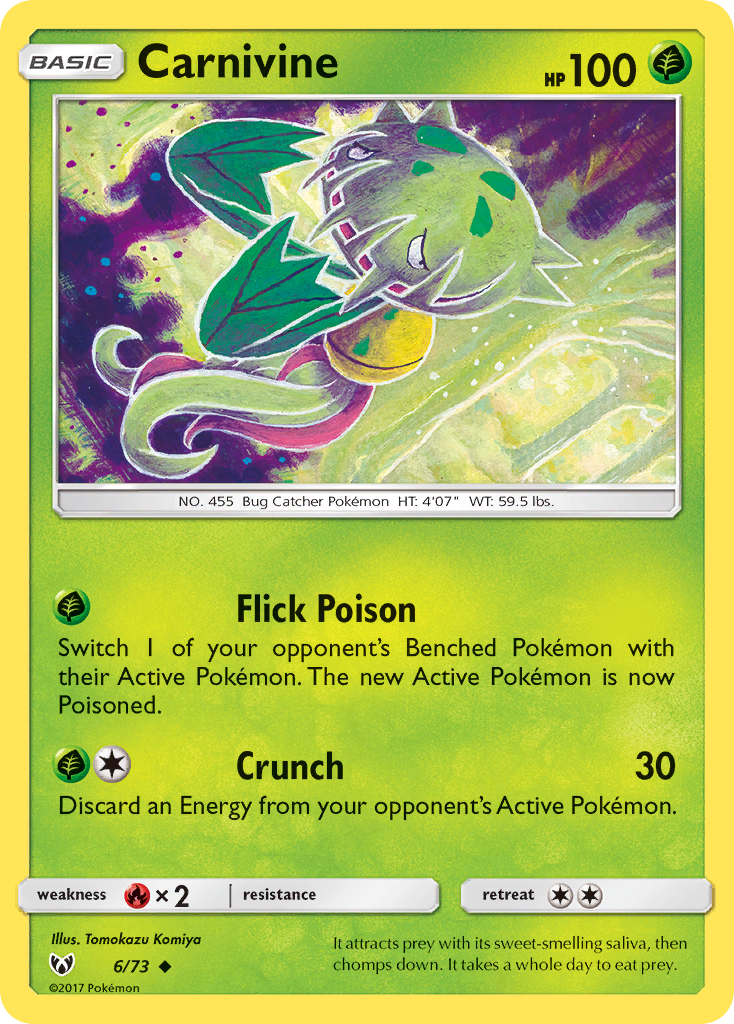 Carnivine (6/73) - Shining Legends Pokémon Card