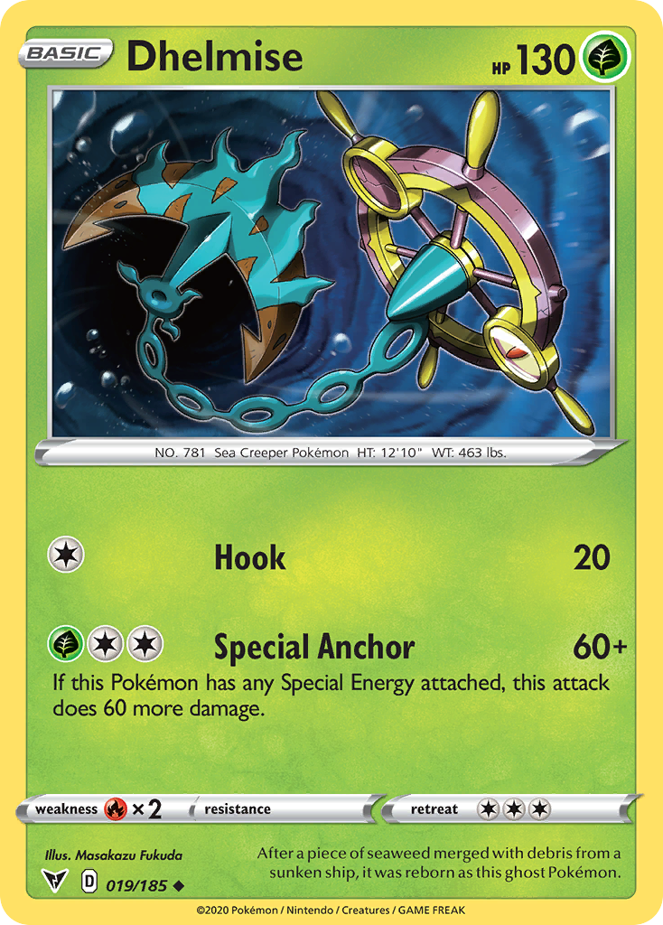 Dhelmise (19/185) - Vivid Voltage Pokémon Card