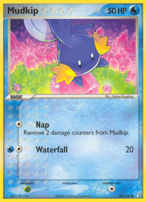 Mudkip (58/100) - Crystal Guardians Pokémon Card