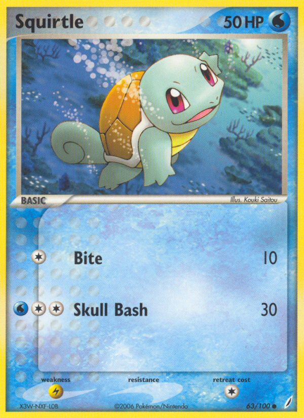 Squirtle (63/100) - Crystal Guardians Pokémon Card