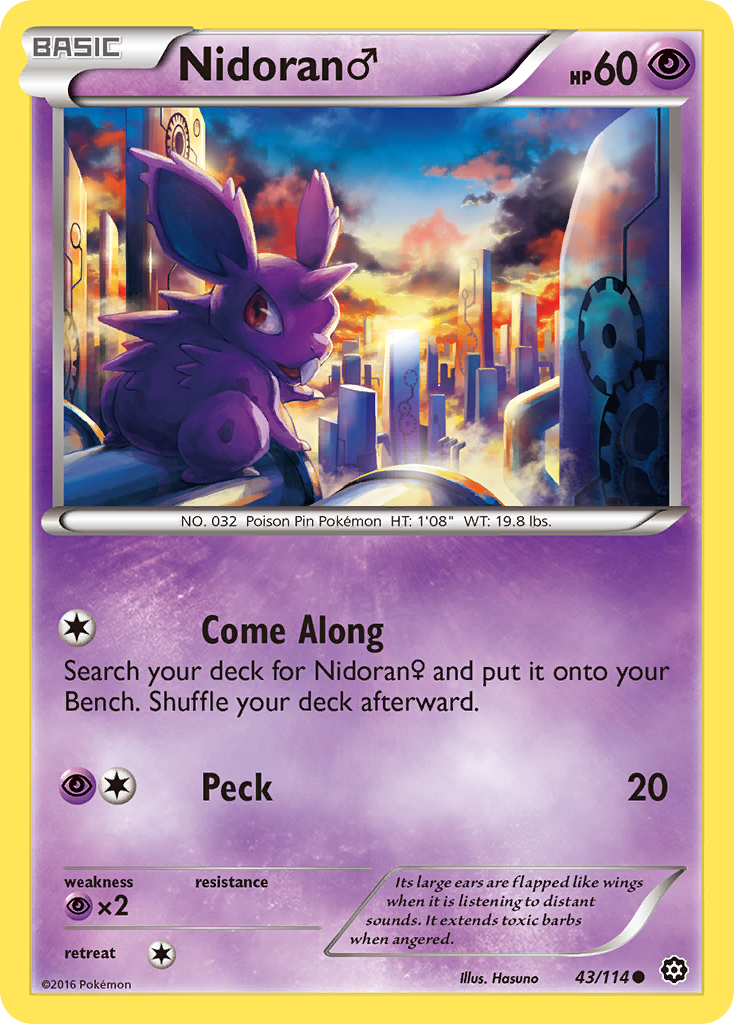 Nidoran ♂ (43/114) - Steam Siege Pokémon Card