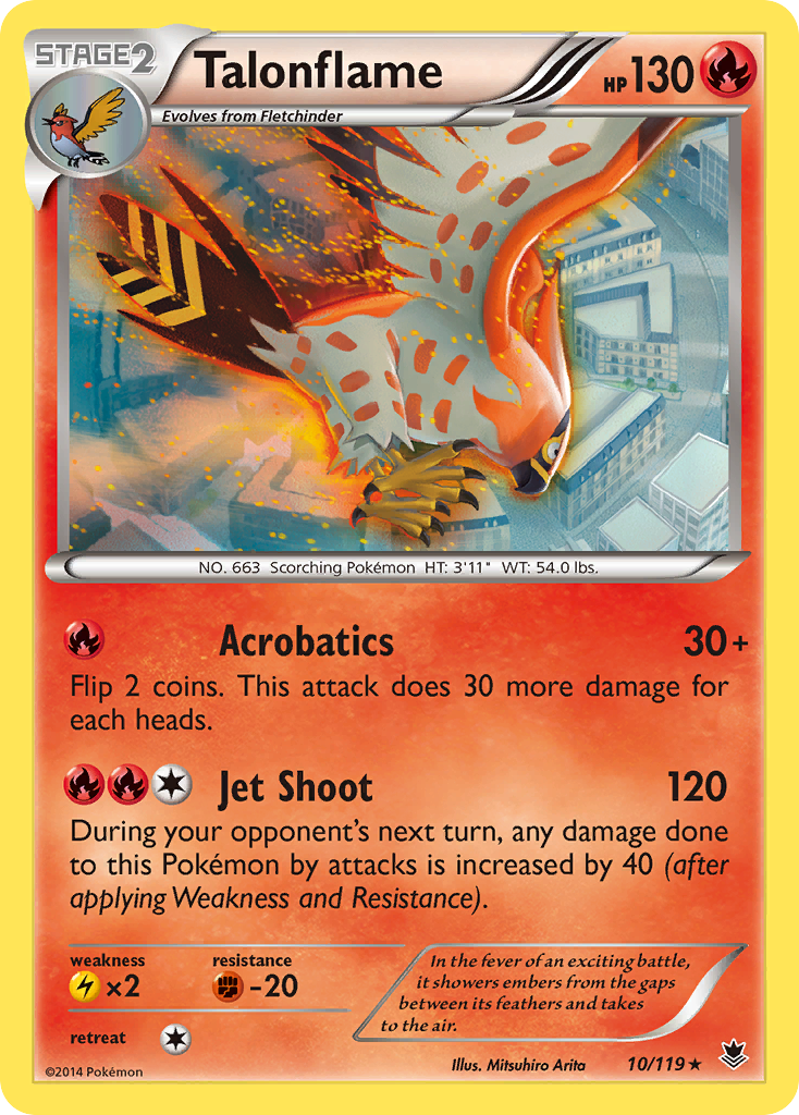 Talonflame (10/119) - Phantom Forces Pokémon Card