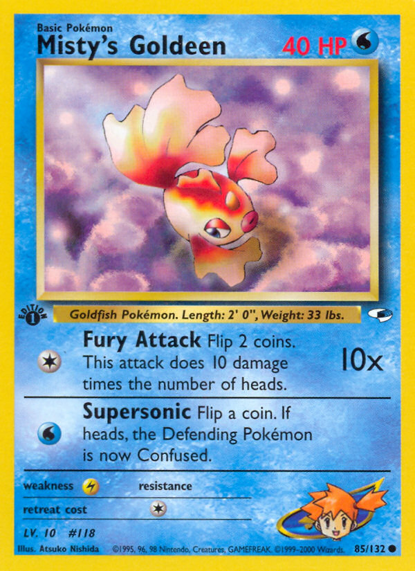 Misty's Goldeen (85/132) - Gym Heroes (1st Edition) Pokémon Card