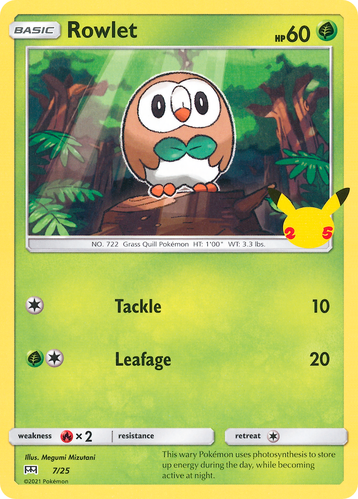 Rowlet (7/25) - McDonald's Collection 2021 Pokémon Card