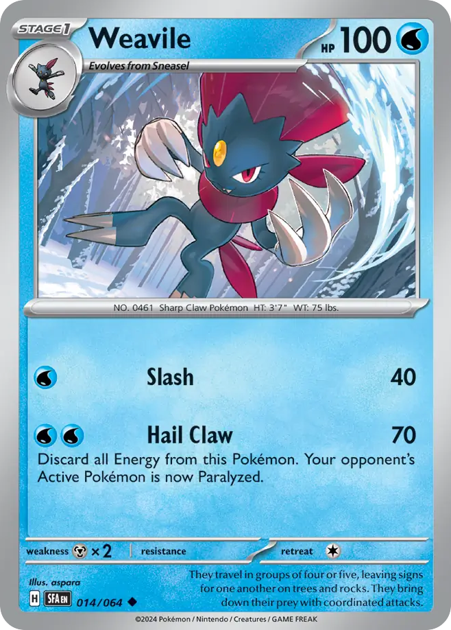 Weavile (14/64) - Shrouded Fable Pokémon Card