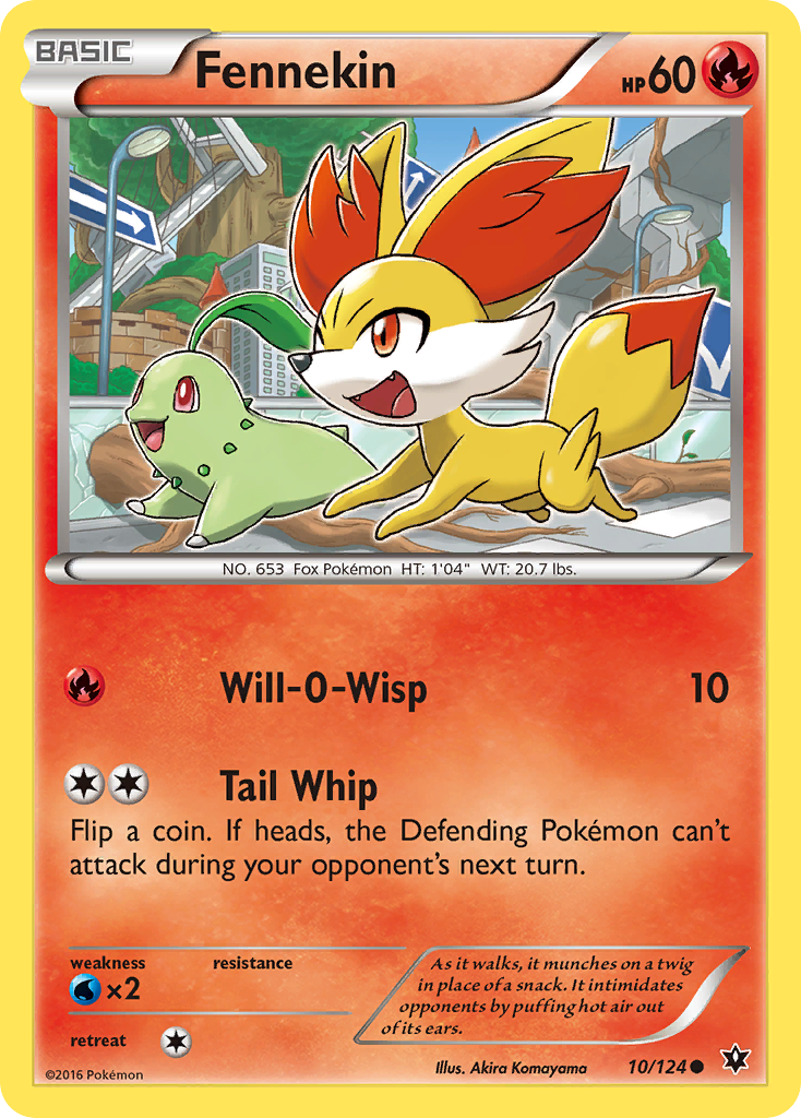 Fennekin (10/124) - Fates Collide Pokémon Card