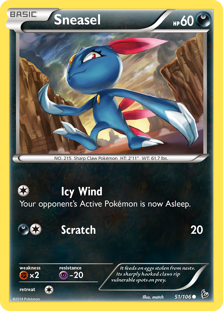 Sneasel (51/106) - Flashfire Pokémon Card