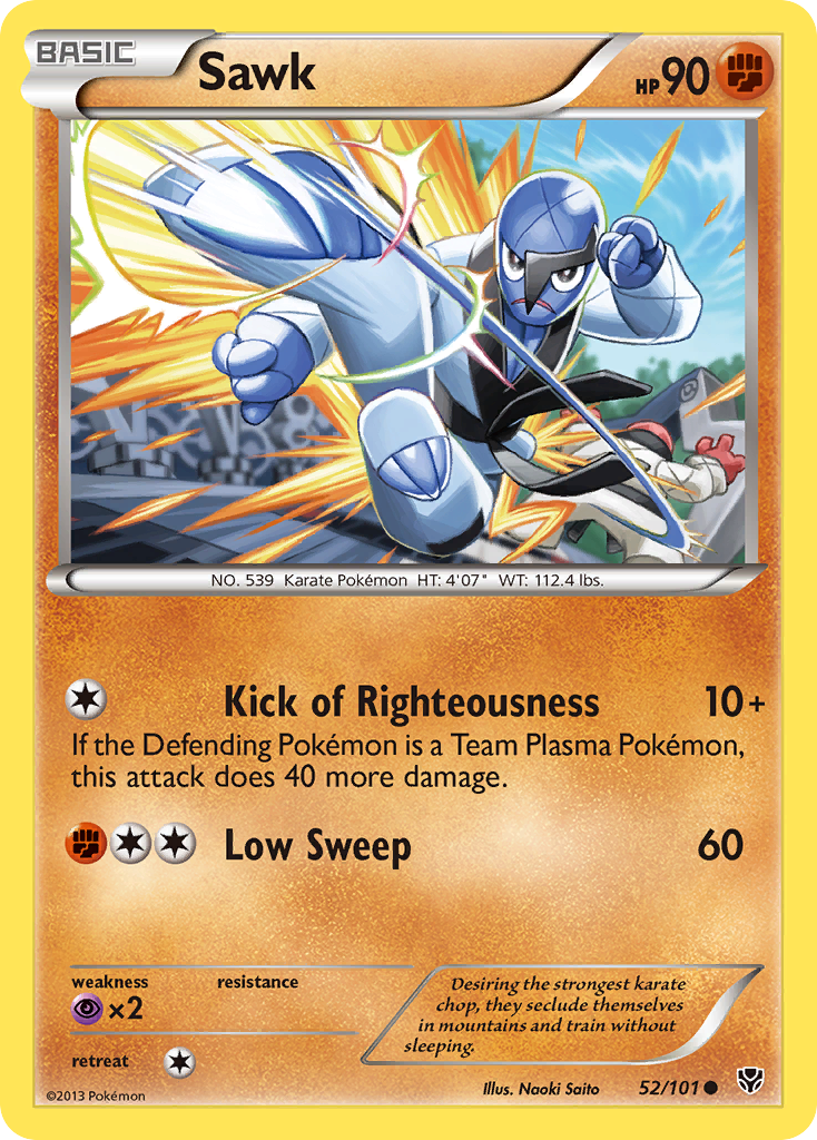 Sawk (52/101) - Plasma Blast Pokémon Card