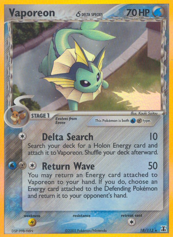 Vaporeon δ (18/113) - Delta Species Pokémon Card