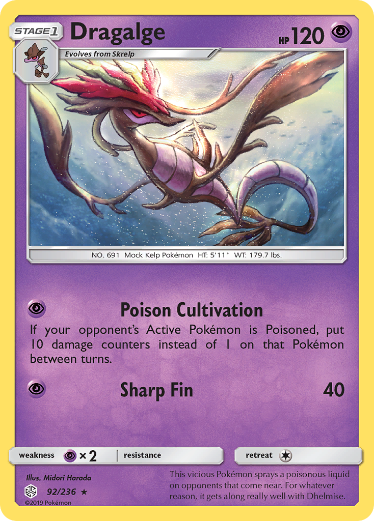 Dragalge (92/236) - Cosmic Eclipse Pokémon Card