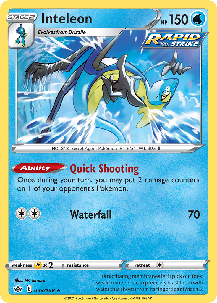 Inteleon (43/198) - Chilling Reign Pokémon Card