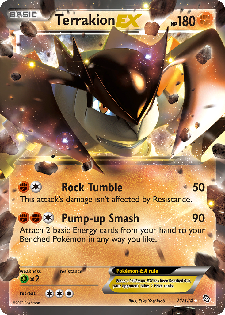 Terrakion EX (71/124) - Dragons Exalted Pokémon Card