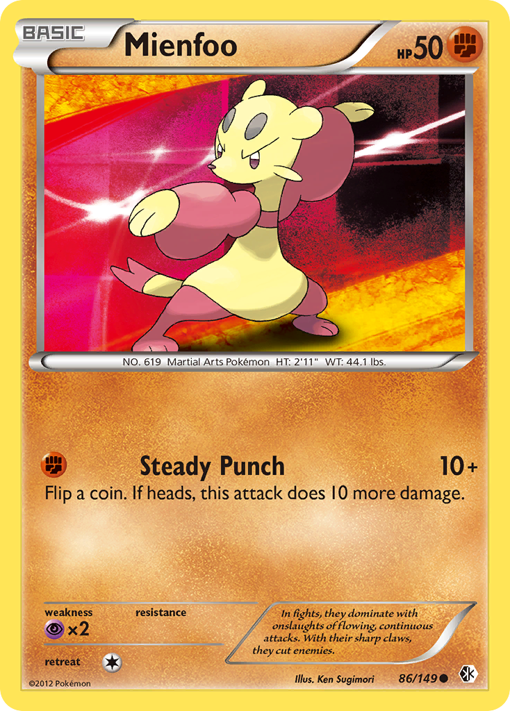 Mienfoo (86/149) - Boundaries Crossed Pokémon Card