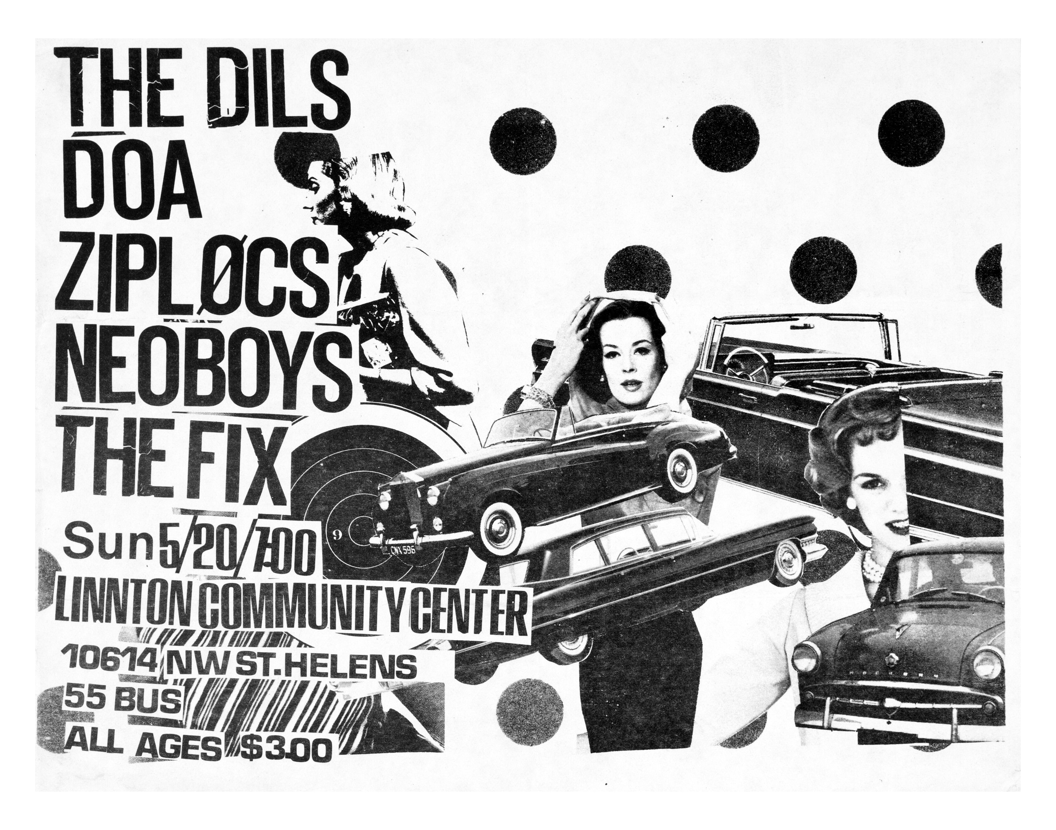 MXP-42.1 The Dils 1979 Linnton Community Center Concert Poster