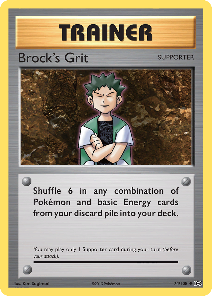 Brock's Grit (74/108) - Evolutions Pokémon Card