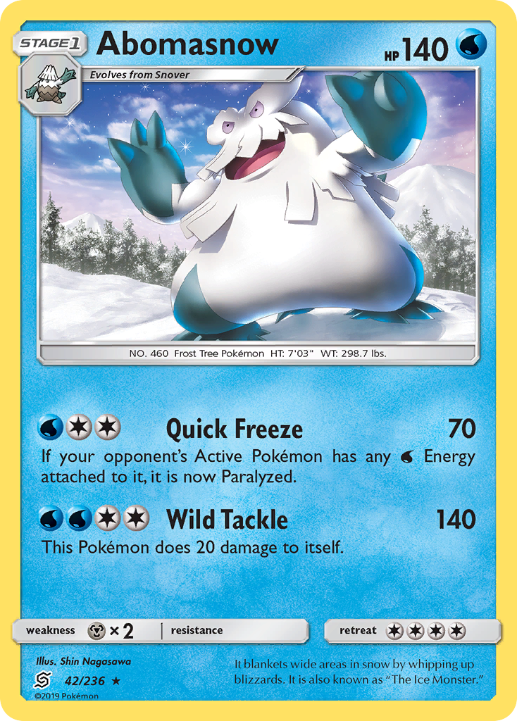 Abomasnow (42/236) - Unified Minds Pokémon Card