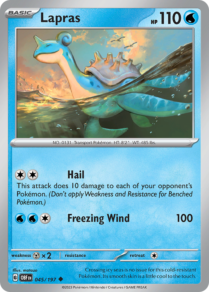 Lapras (45/197) - Obsidian Flames Pokémon Card