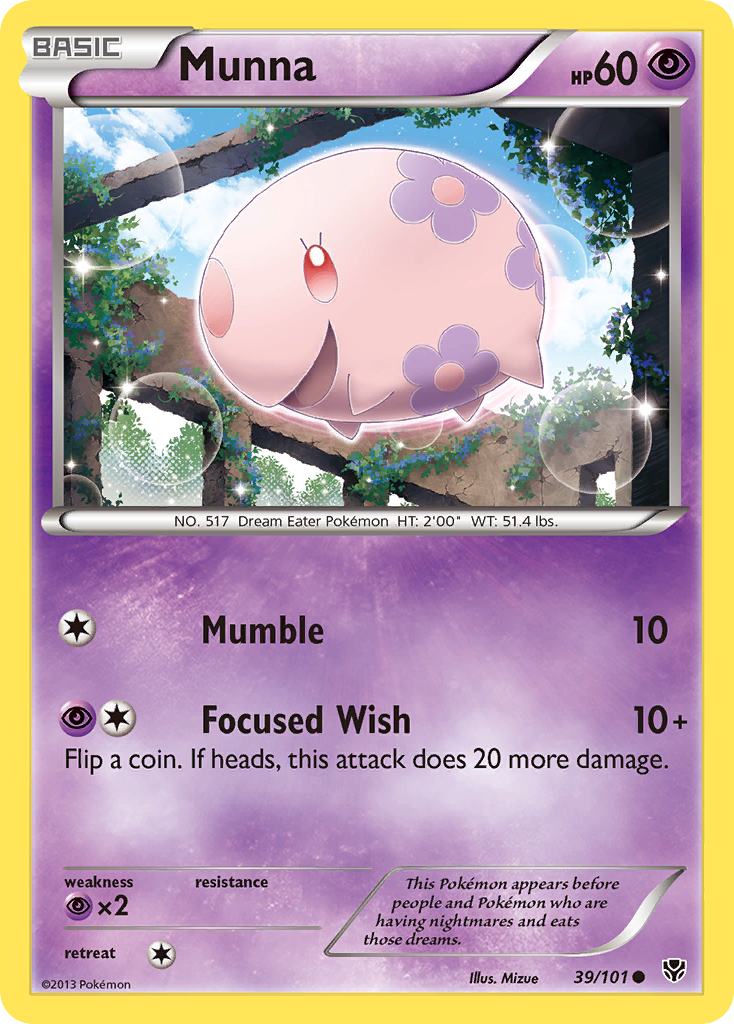 Munna (39/101) - Plasma Blast Pokémon Card