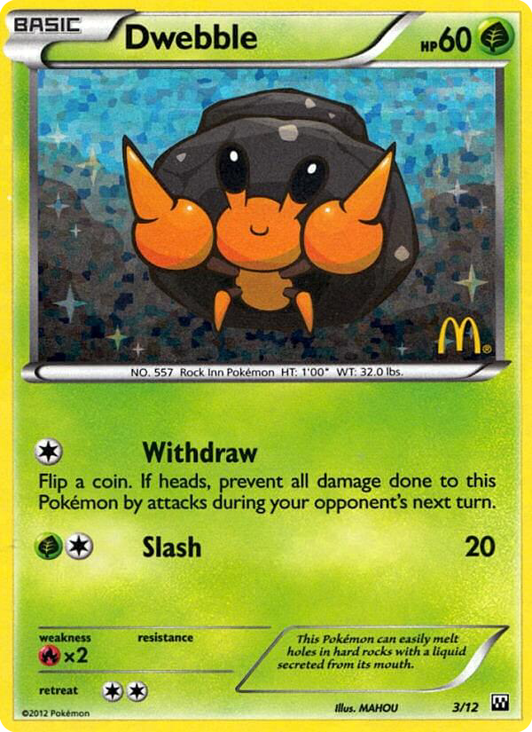 Dwebble (3/12) - McDonald's Collection 2012 Pokémon Card