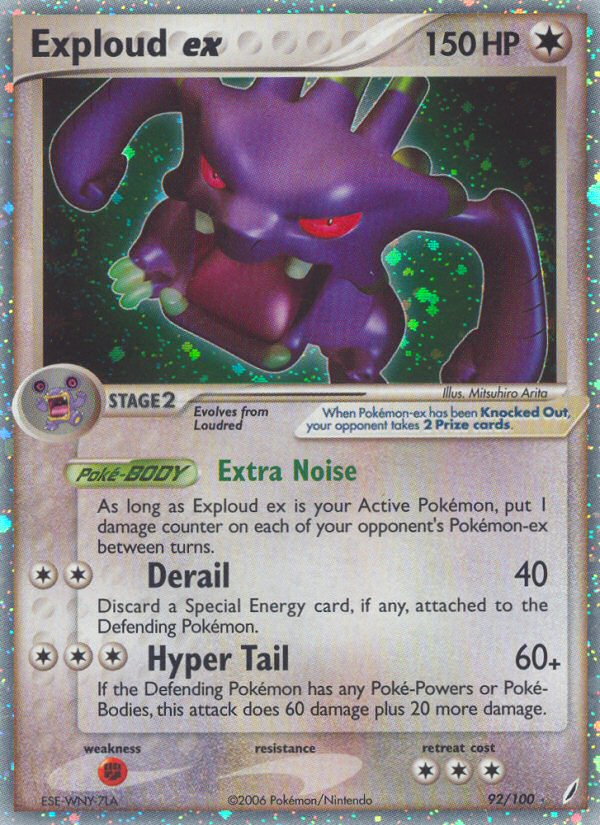 Exploud ex (92/100) - Crystal Guardians Pokémon Card