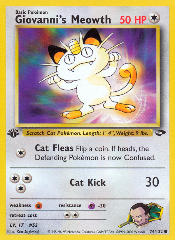 Giovanni's Meowth (74/132) - Gym Challenge (1st Edition) Pokémon Card