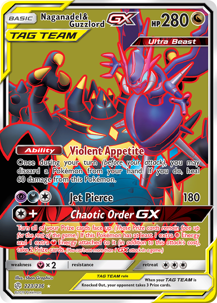 Naganadel & Guzzlord GX (223/236) - Cosmic Eclipse Pokémon Card