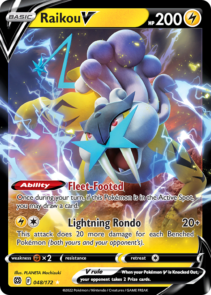 Raikou V (48/172) - Brilliant Stars Pokémon Card